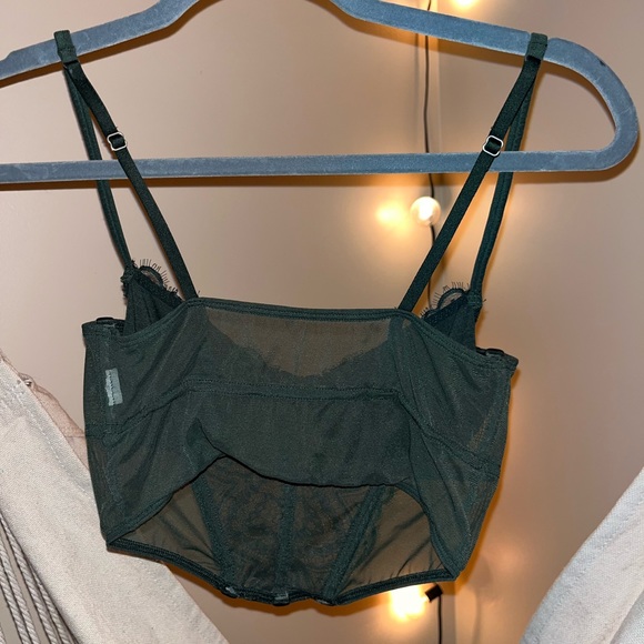 Cropped green corset top - Picture 2 of 2